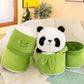 25CM Kawaii Bamboo Tube Panda Set Plush Pillow Doll Toy Cute Plushies Stuffed Animal Soft Hugging Kid Birthday Christmas Gift