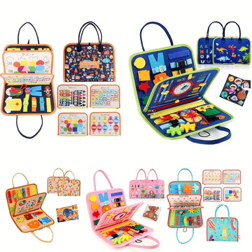 Busy Board Montessori Sensory Toy – Educational Travel Activity Board
