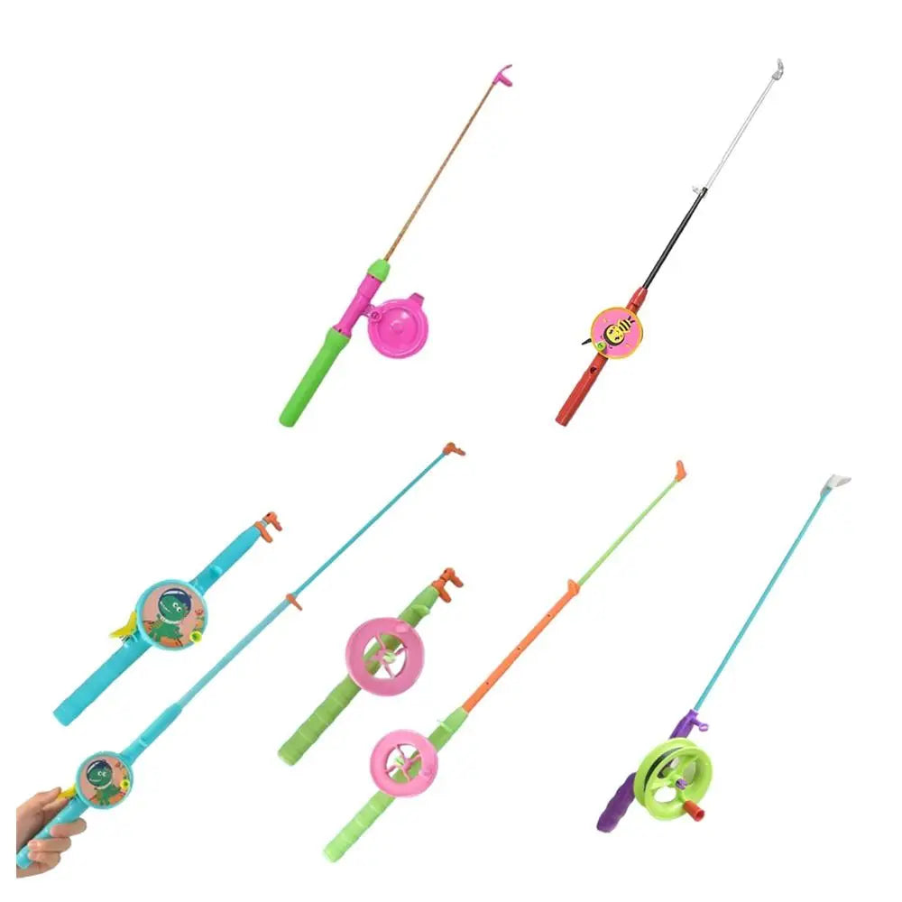 38cm/58cm/80cm Children Fishing Kites Rods Stretchable Diverse Styles Mini Kites Rods Cartoon with 50meters Line Fishing Rods