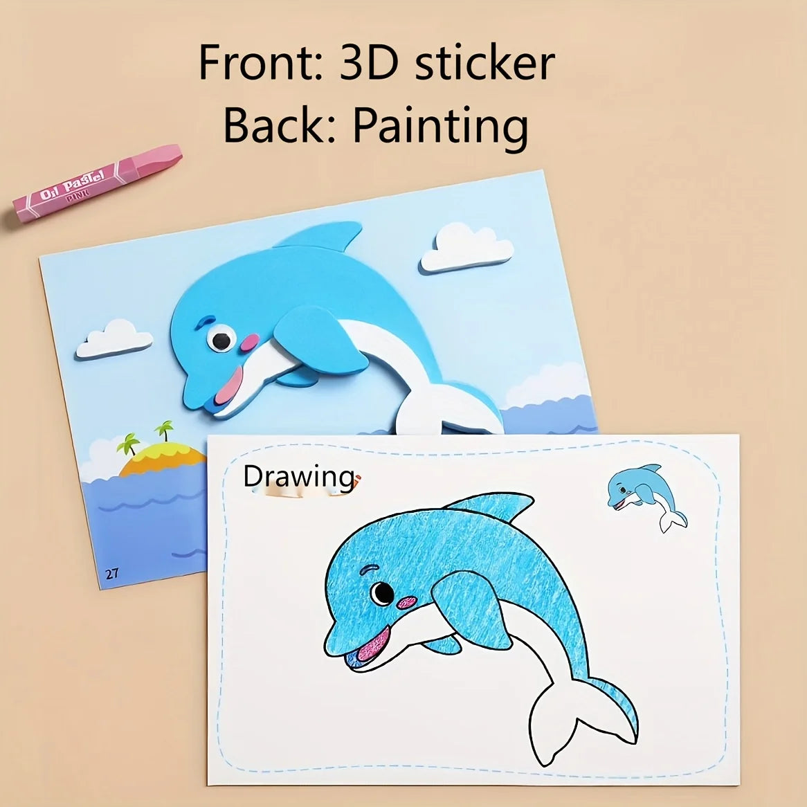 3D Stickers for Kids, Disposable, Handmade Eva Craft Decals, Animal Shapes, Suitable for DIY Projects, Educational Crafts | 3D Decals | Children's Educational Science and Education Toys