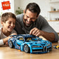 KAVOWORLD 1144PCS 1:14 Scale Blue Racing Building Block Toys Blue Supercar Building Kit Collectible Sports Car Model with Adjustable Scissor Doors & Rear Wing STEM Construction Toy for Teens 14+ Home Office Desk Decor Display