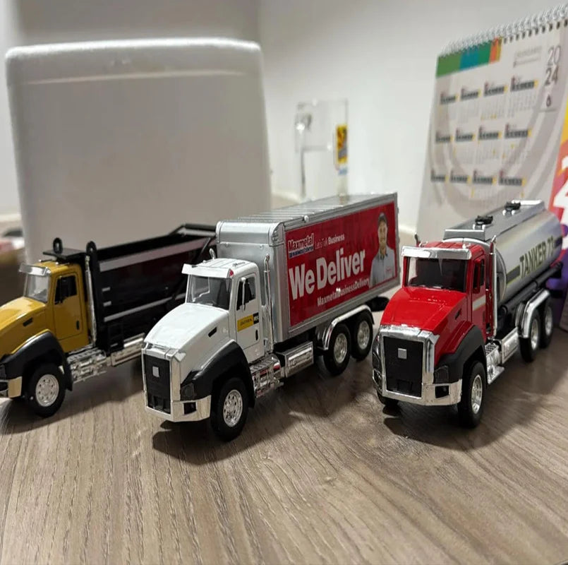 Kid Alloy Truck 1:50 Model Engineering Vehicle Excavator Bulldozer Head Dumper Truck Crane Tanker Toys Boy Children's Gifts