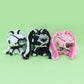 Kawaii Goth Pink Bunny Gloomys Bear eye mask Plush Toy keychain All Purpose Bunny Eyepatch Stuffed Animal Plushie backpack charm