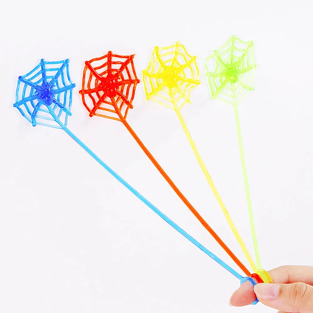 10Pcs Stretchable Climbing Spider Web Fun Sports Toy Elastic Adhesive Hand Spider Web Competitive Toys Halloween Birthday Gift