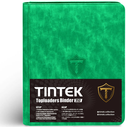 Toploader Card Binder, 9-Pocket Album fits 3x4'' Top Loaders, Double-Sided Display Case for PTCG/MTG/Sports Cards (Black)
