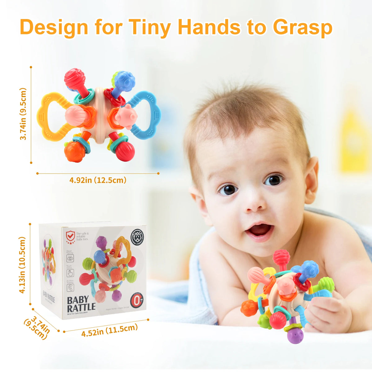 Baby Toy Manhattan Round Ball Soft Silicone Hand Grab Ball Rattle Infantil Chewable Teethers Toys For Infant 0M+ Gifts