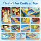 Jump 'N Slide Inflatable Bouncer for Kids, Heavy Duty Blower, Stakes Repair Patches Storage Bag, Indoor Outdoor Bounce House