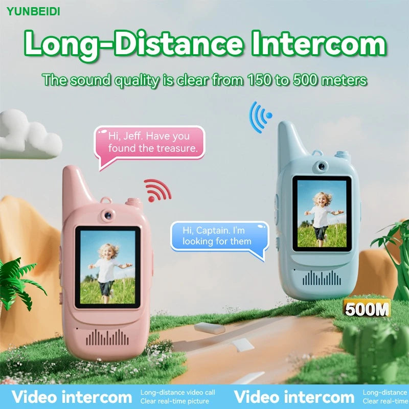 2PCS Children's Video Intercom USB Charging Indoor and Outdoor High Definition Intercom Children's Toys Birthday Gifts Ages 3-12