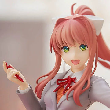 18cm Beautiful Girl  Literature Club Figurine Decoration Monica School Uniform Standing Pose Anime Model Decora Birthday Gift