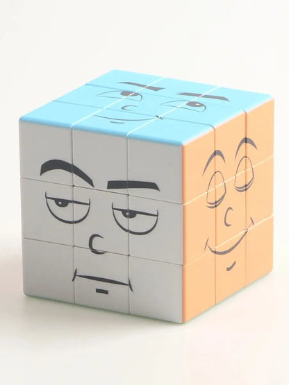 Magic Cube 3x3x3 Smiling face expression UV Fun Stress Relief Professional Smooth Speed Game Children's Puzzle Toys Gifts