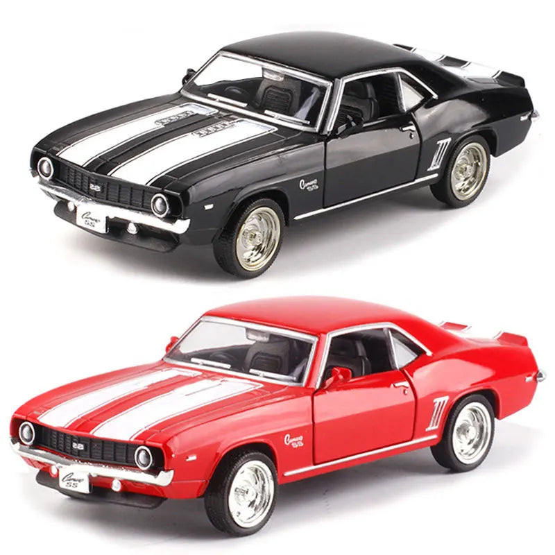 1:36 USA 1969 Alloy Car Model Vintage Matte Black Diecast Metal Car Model Toy For Collection Gift A318