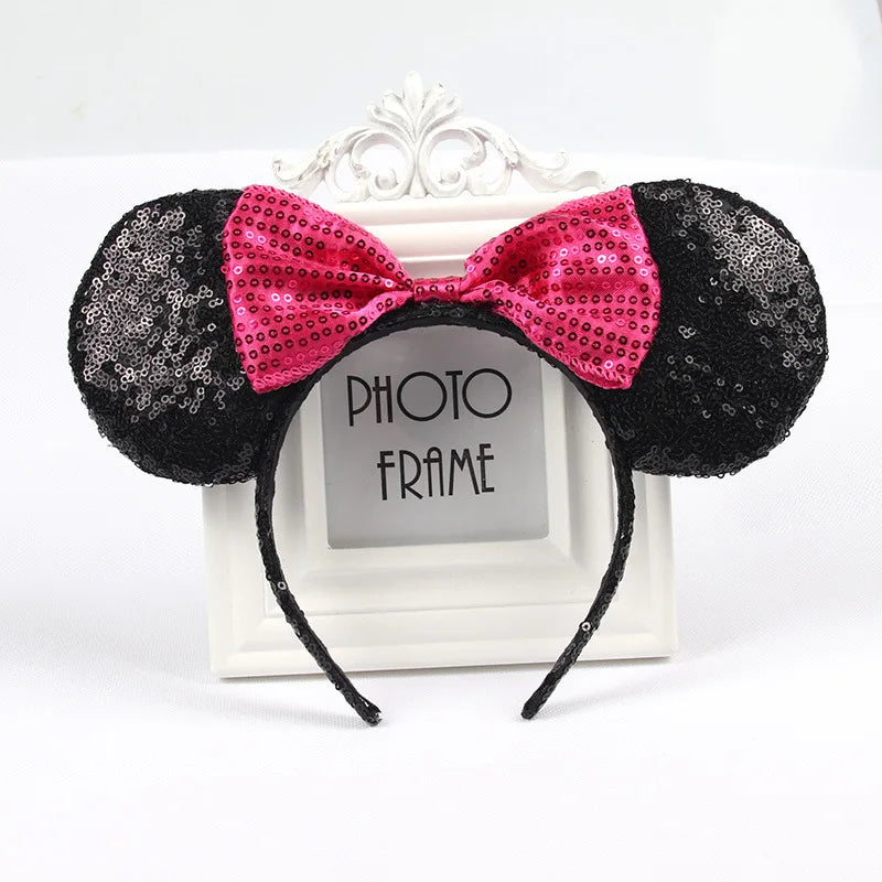 Mouse Ears Headhand for Girls Adults Cute Cartoon Party Cosplay Hair Accessories Sequin Bows Hairband Toys