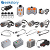 MOC Power Functions Servo Train Motor Battery Box Switch Light IR Remote Control Receiver Technical Parts Set Building Blocks