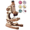 ROKR 3D Wooden Puzzle Real Optical Microscope STEM Science Toy 40X-400X Magnification Model Building Kit Birthday Gift for Students & Adults