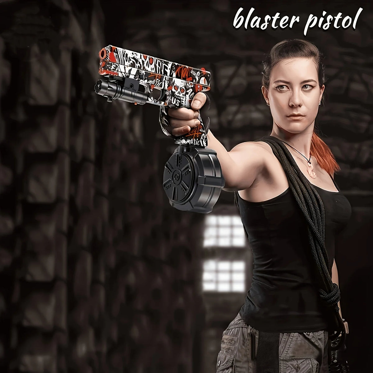 Blaster Gun, Electric Ball Blaster Pistol, High-Performance Orbeez Gun Cool Toy Gun, Outdoor Activity Splash Ball Toy Shooting Gun