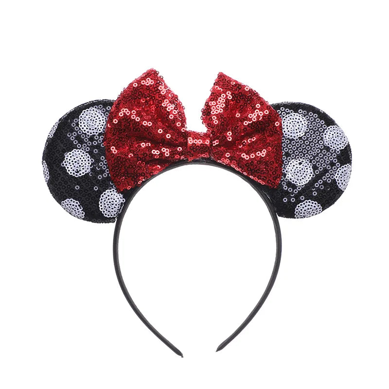 Mouse Ears Headhand for Girls Adults Cute Cartoon Party Cosplay Hair Accessories Sequin Bows Hairband Toys