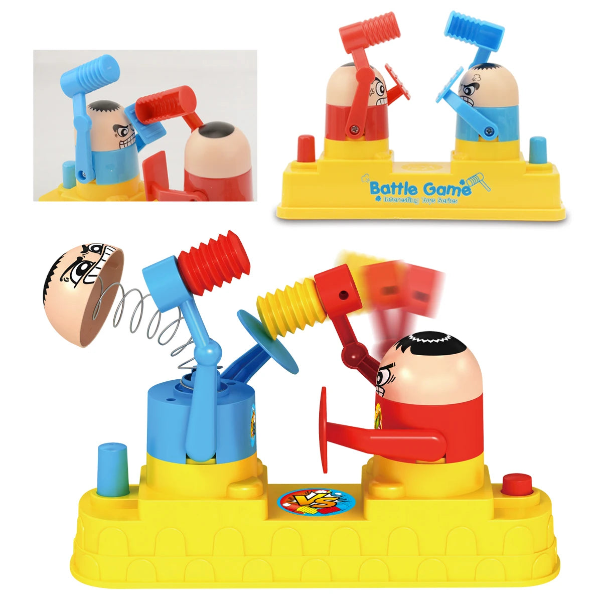 Hammer Battle Toys, Mini Children's Head Knocking Little Man Fighting Table Games Cute Cartoon Shapes, Toy Gifts for Boys Girls