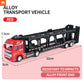 Diecast Alloy Engineering Vehicle Transporter Model Set with 6 Small Trucks - Educational Toy Set for Boys