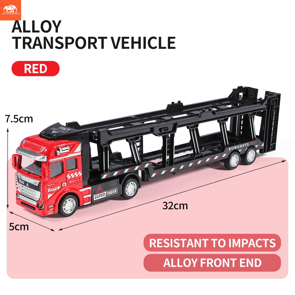 Diecast Alloy Engineering Vehicle Transporter Model Set with 6 Small Trucks - Educational Toy Set for Boys
