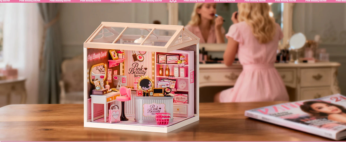 Rolife Super Creator Serious DIY Miniature House Kit Mini Dollhouse Model Building Kit with LED Light Home Decor(DW026/27/28)