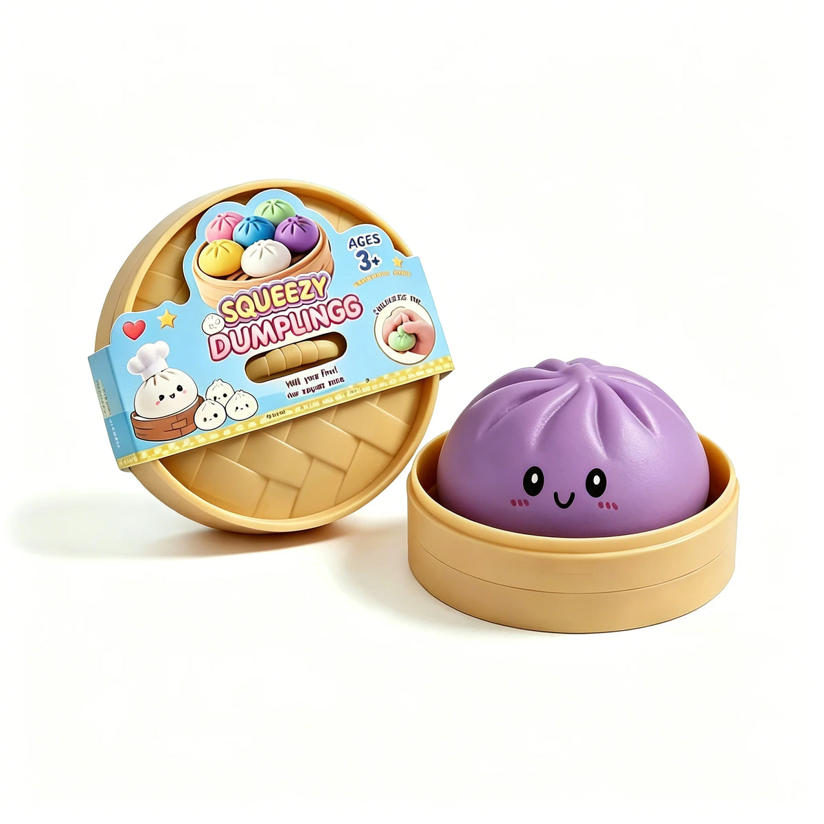 Colorful Dumpling Squishes Stress Balls Cha Siu Bao Slow Rebound Decompression Toys Feel Good Squishy Stress Relief Gifts 10cm