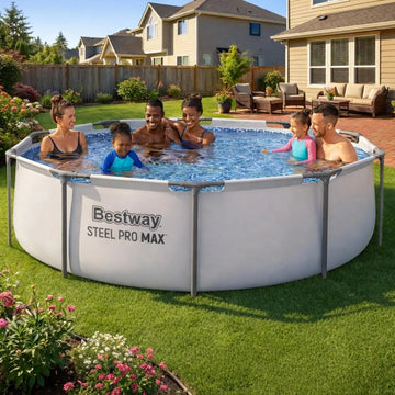 Steel Pro MAX 10' X 30' Above Ground Pool, Round Metal Frame Outdoor Swimming Pool Set with Filter Pump & Type I Cartridge