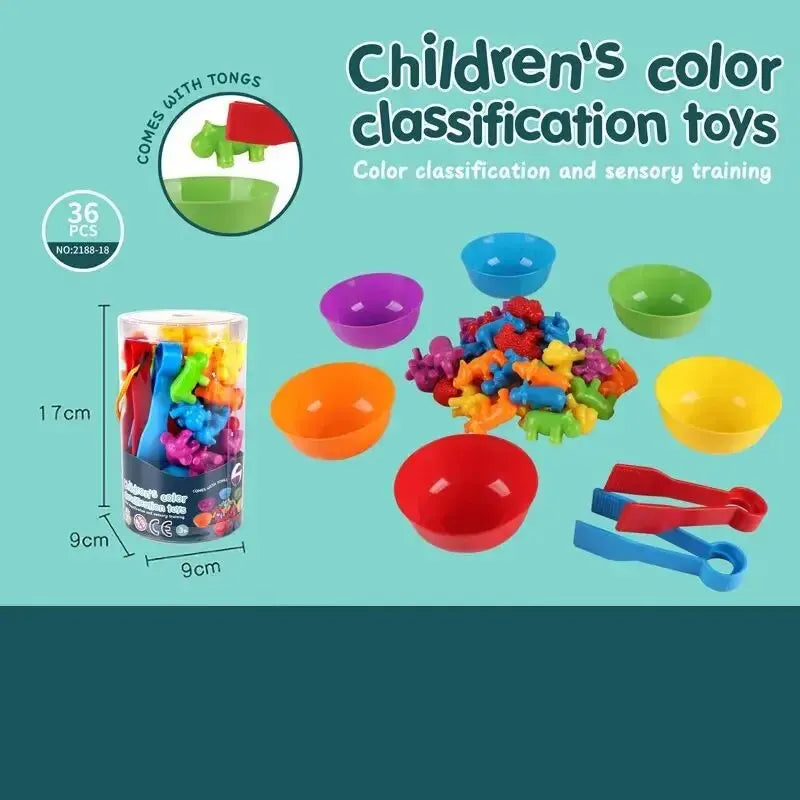 Rainbow Counting Animal Traffic Car Early Education Toy Animal Cognition Math Teaching Assisted Kindergarten Games