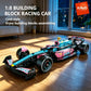 KAVOWORLD 1:8 Pink-blue Formula Racing Car Building Block Kit 1768pcs Technical Mechanical Racing Bricks Set DIY Construction Vehicle Toy with Steerable Wheels Openable Cockpit Simulated Engine for Home Office Display Christm