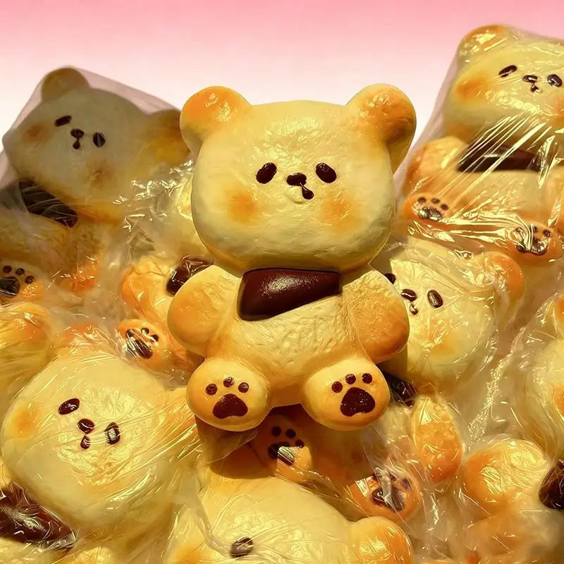 ★▲Cute Bear Bread  Toy Soft Slow Rising Realistic Baked Appearance for Thanksgiving Gift Kids Stress Relief