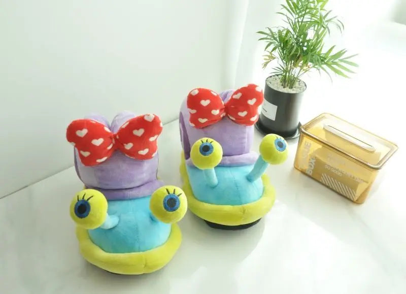 Plush SpongeBob SquarePants Cotton Shoes Snail Bags Heels Cute Home Slippers SpongeBob SquarePants Snail Boots Plush Gift