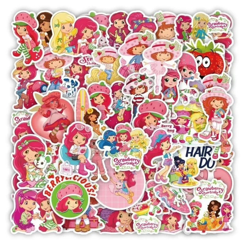 Strawberry Shortcake Cartoon Stickers Cute Fruit Girl Vinyl Sticker Pack Scrapbooking Journal DIY Craft Decor Teen Girls Gifts