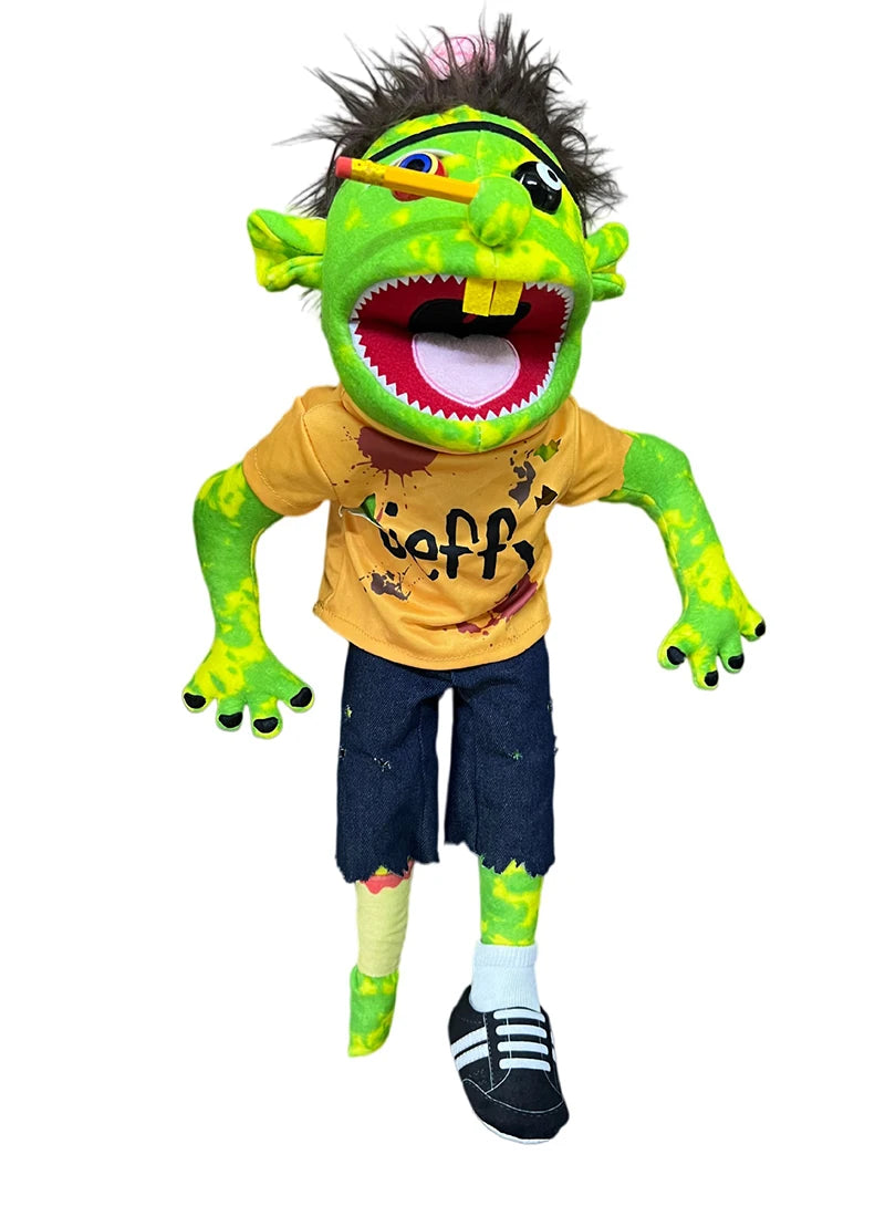 New Jeffy Hand Puppet Children Hand Puppets Talk Show Party Prop Weird Open Mouth Jeffy Boy Hand Puppet Boys Girls