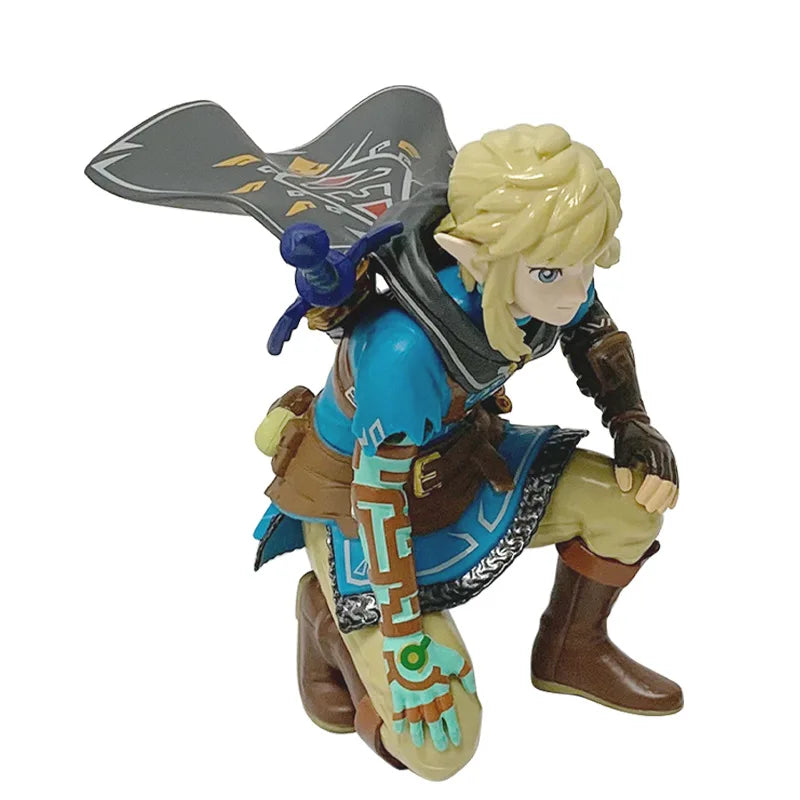 12cm Legend Of Zelda Anime Link Kingdom Of Tears Squatting Position Statue Game Pvc Handheld Models Dolls Ornaments Gifts
