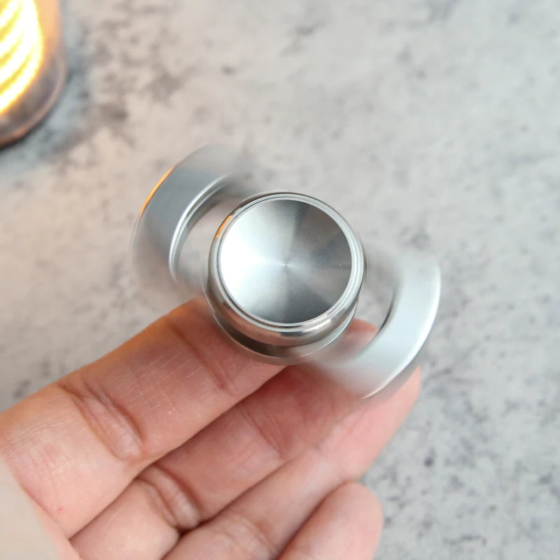 Stainless Steel Two-Blade Finger Spinner EDC Metal Stress Relief Toy Office Stress Relief Toys For Adult Gift