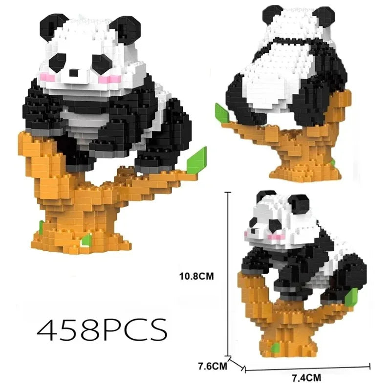 Creative DIY Assemable Animal Cute MINI Chinese Style Animal Panda Building Block Educational Boy Toys For Children Model Bricks
