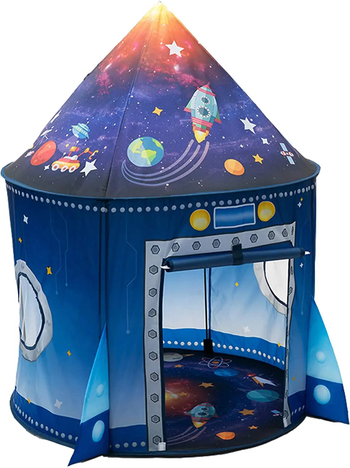 Rocket Ship Kids Tent Pop Up Play Toy Tent for Children  Large Space Indoor Pretend Playhouse  Outdoor Play Tent for Boys & Girl