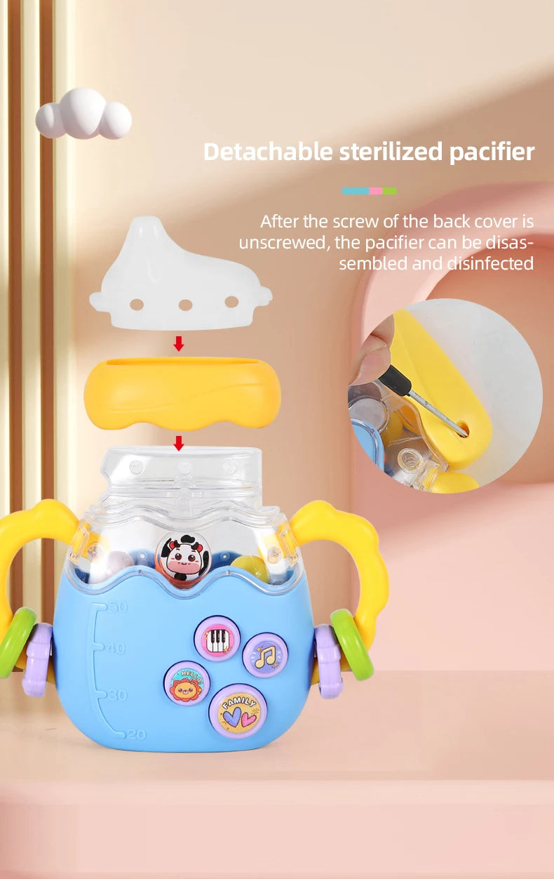 Baby Bottle Rattle Jigsaw Puzzle Toy, Suitable for Early Education. Cute Baby Toy. Bottle Nipple. Children's Day Gift. Baby-Frie