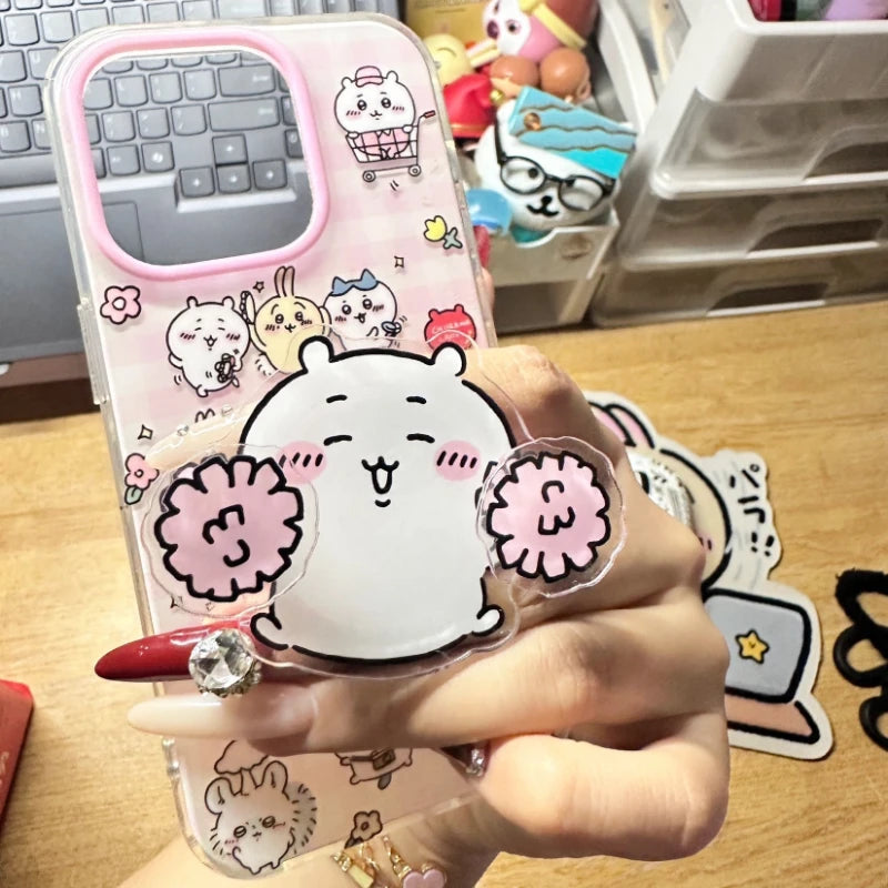 Cartoon Cute Chiikawa Folding Expandable Mobile Phone Grip Holder Socket Pocket Support for Expanding Stand