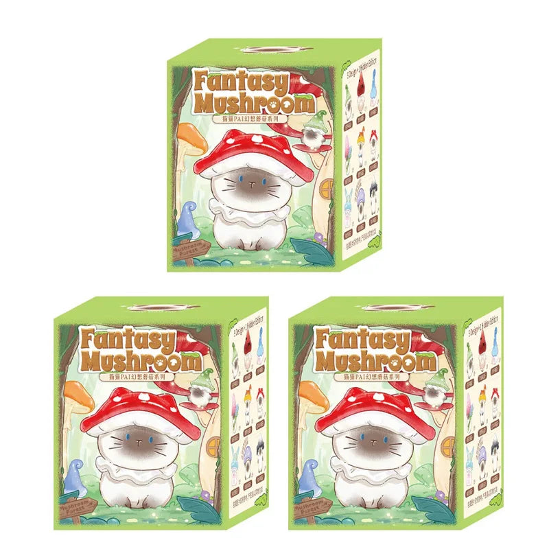 Genuine Cat PAI Fantasy Mushroom Series Blind Box Desktop Ornaments For Friends' Birthday Christmas Gifts