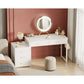 53 Inch White Computer Desk 5 Drawers Kids Study Desk Vanity Table for Girls Dressing Room Bedroom Home Office ODK