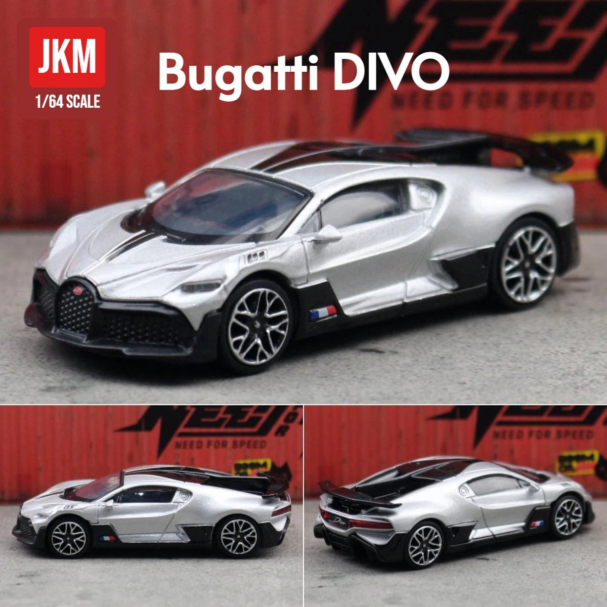 1/64 Bugatti Divo Toy Car 1:64 JKM Super Sport Vehicle Miniature Model Free Wheels Diecast Zinc Alloy Metal Collection Gift