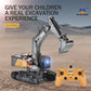 HUINA 1592 1:14 Scale RC Excavator 22 Channels 2.4G Semi-Alloy Remote Control Engineering Crawler Tractor Children's Gift