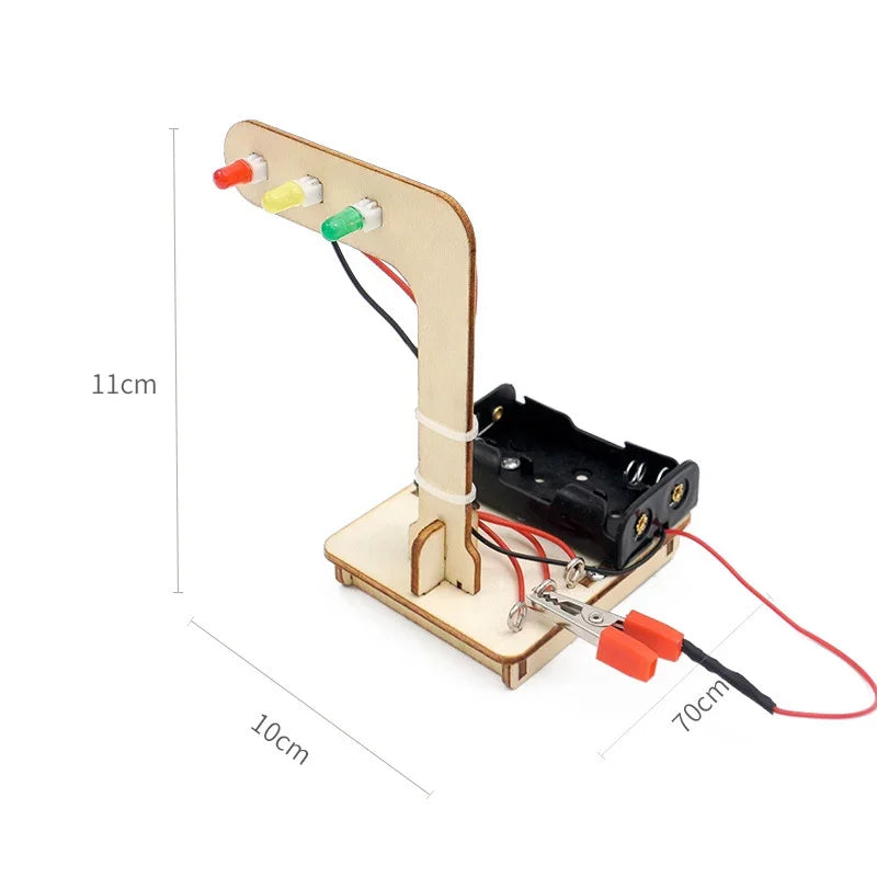 Handmade Technology Small Production DIY Traffic Lights Fun Invention Educational Science Toy Learning STEM Education
