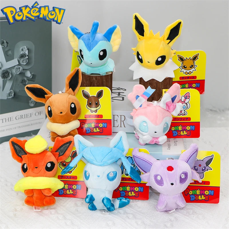 Pokemon Eevee Umbreon Sylveon Espeon Vaporeon Plush Toys Keychain Gengar Duskull Haunter Flareon Stuffed Peluche Doll Gifts Kids