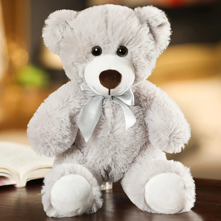 Teddy Bear Stuffed Animal Plushie, Light Brown Stuffed Teddy Bear Toys, Soft Plushies Gift for Baby Shower, Room Decorations