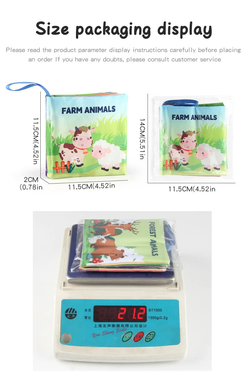 Soft Baby Books Toys Montessori 3D Touch Feel High Contrast Cloth Book Sensory Early Learning Games for Kids Educational Toys