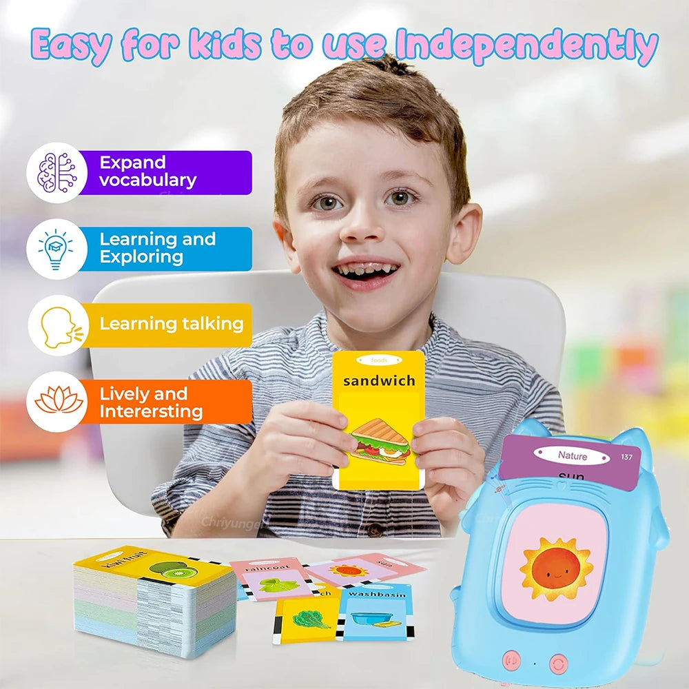 Talking Flashcards Learning Machine for Toddlers English / Spanish / Italian / Arabic Audio Early Educational Toy Gift