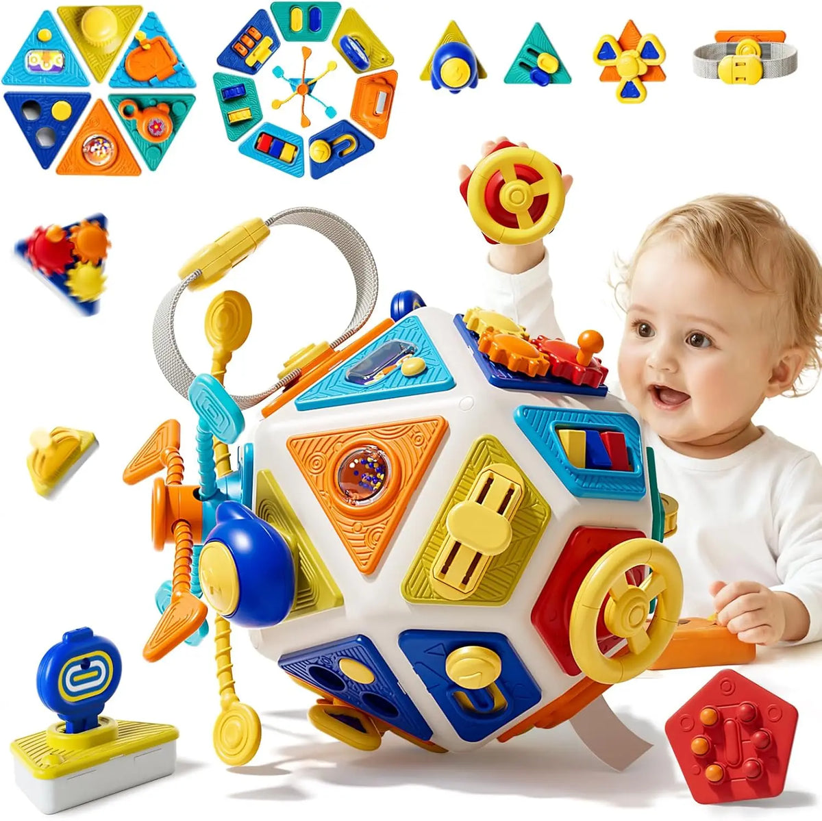 22-in-1 Toddler Busy Board Activity Cube Toys Fine Motor Skill Early Educational Montessori Sensory Travel Toys Boy Girl Gifts
