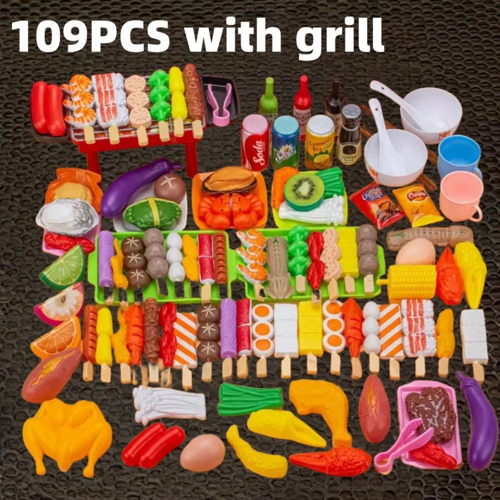 BHQ Bbq Simulation For Kids Prank Game Children's Kitchen Toys Kitchenware Cooking Play The Role Of A Barbecue Pretend Play Toys