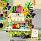 NEW DIY Coffee Car Buns Food Truck Ice Cream Store Flower Street View Building Blocks Kit Bricks Model Toy